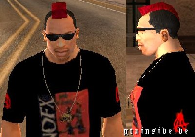 Gta San Andreas Red Mohawk And Black Stubbles Mod