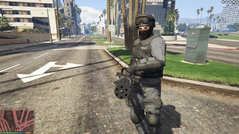 GTA 5 Cops/Police/SWAT/Army have Miniguns Mod - GTAinside.com