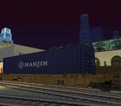 Flatcar and Container 3 Wagons