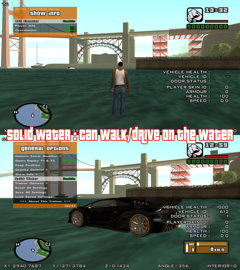 GTA San Andreas RZL-Trainer v3.1.2 (Cheat Menu) Mod 