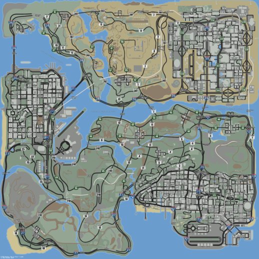 GTA San Andreas Roadmap Mod v3.0 Mod - GTAinside.com