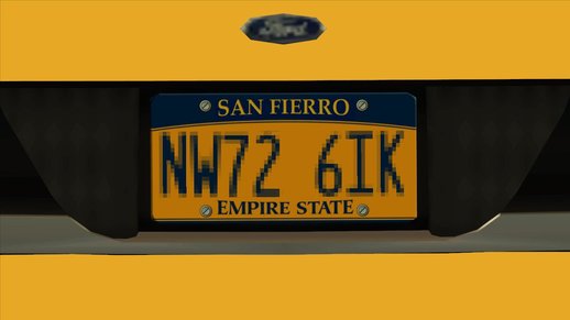 San Fierro License Plate (New York Style)