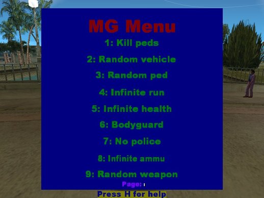 MG Cheat Menu