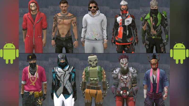 GTA San Andreas Free Fire Male Skin Pack for Mobile Mod 
