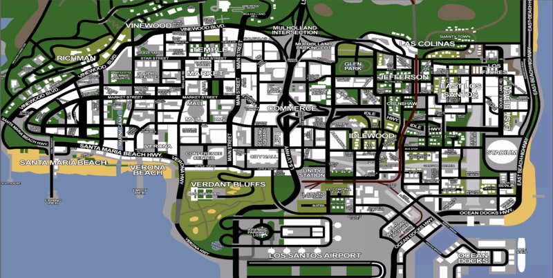 GTA San Andreas Map With Street Names Mod - GTAinside.com