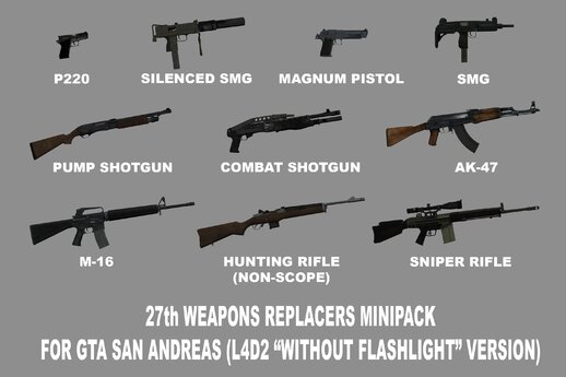 27th Weapons Replacers Minipack (L4D2 non-Flashlight Version)