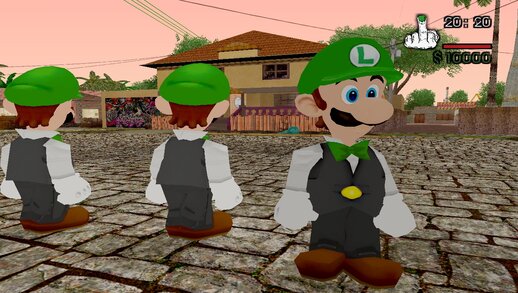 Luigi Dealer o distribuidor del casino de Super Mario 64 DS Remasterizado