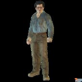 Ash Williams Con Ropa sin romper Muerto o Zombie de Evil Dead de Evil Dead 3 The Game CON EXPRESIONES FACIALES EN BOCA Y CEJAS