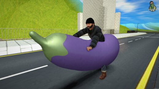 Eggplant Emoji Motorcycle