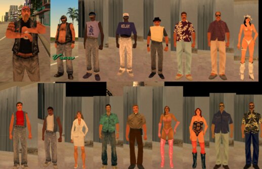 Legendary Vice City Skins All Peds & Characters