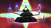 Bill Cipher en su forma física al inicio del Raromagedón o at the beginning of the Weirdmageddon de Gravity Falls