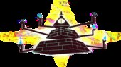 Bill Cipher en su forma física al inicio del Raromagedón o at the beginning of the Weirdmageddon de Gravity Falls