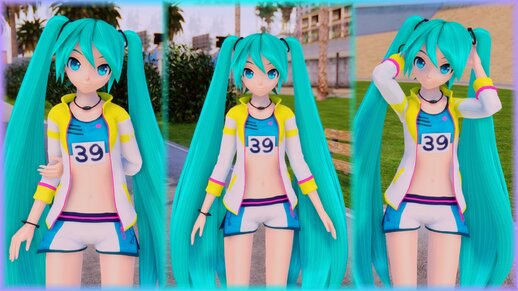 PDFT Hatsune Miku Running + Animated Face