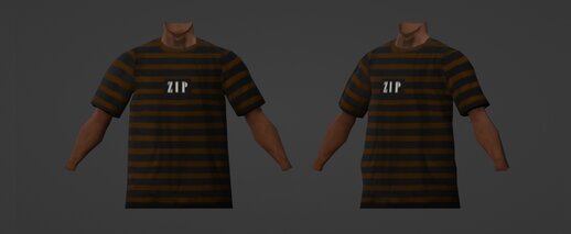 Zip Striped T-Shirt