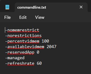 Optimized Commandline For Low End Pc's/Laptops With 4GB Ram