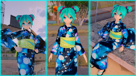 PDFT Hatsune Miku Yukata Style + Animated Face