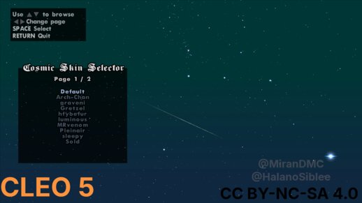 [CLEO 5] Cosmic Skin Selector