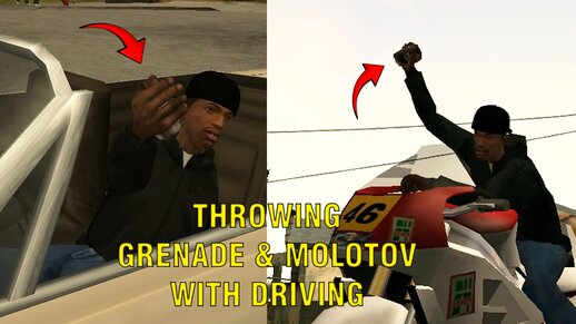 Throwing Grenade & Molotov with Driving