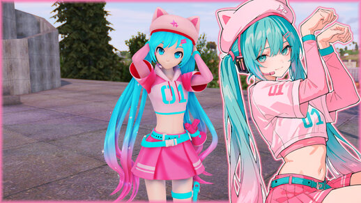 PDFT Hatsune Miku Fortnite Neko + Animated Face